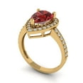 thumbnail image 2 of 2.36 ct Pear Cut Natural Garnet with Simulated Diamond Halo Accents 18K Yellow Gold Womens Engagement Ring, 2 of 5