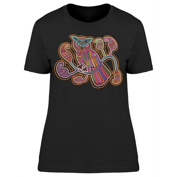 Ethnic Owl Art T-Shirt Women -Image by Shutterstock, Female 3X-Large