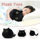 thumbnail image 3 of Almohada de gato negro Oso de Fresa de peluche suave 10 cm, 3 of 6
