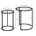 thumbnail image 3 of HOMCOM Set of 2 Nesting Coffee Tables with Metal Base, Round Side Table with Tempered Glass Tabletop for Living Room, Bedroom, Black, 3 of 10