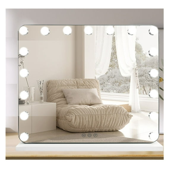 Slimoon Hollywood Vanity Mirror with 17 LED Dimmable Lights with in White