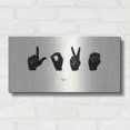 thumbnail image 3 of Luxe Metal Art 'Sign Language IV' by Emma Scarvey, Metal Wall Art, 24"x12", 3 of 10