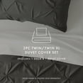 thumbnail image 3 of Noble Linens Gray Pinch Pleat 2-Piece Duvet Cover Set, Twin/Twin XL, 3 of 9