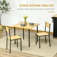 thumbnail image 4 of HOMCOM Ensemble de Table à Manger Industriel 3 Pcs, Table de Cuisine Carrée avec 2 Chaises pour Petit Espace, Jaune, 4 of 10