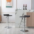 thumbnail image 3 of Backless Bar Stools Set of 2, 360° Swivel Adjustable Height PU Leather Bar Chairs, Modern Simple Counter Stools for Kitchen Island, Dining, Bar or Café Use (Black), 3 of 3