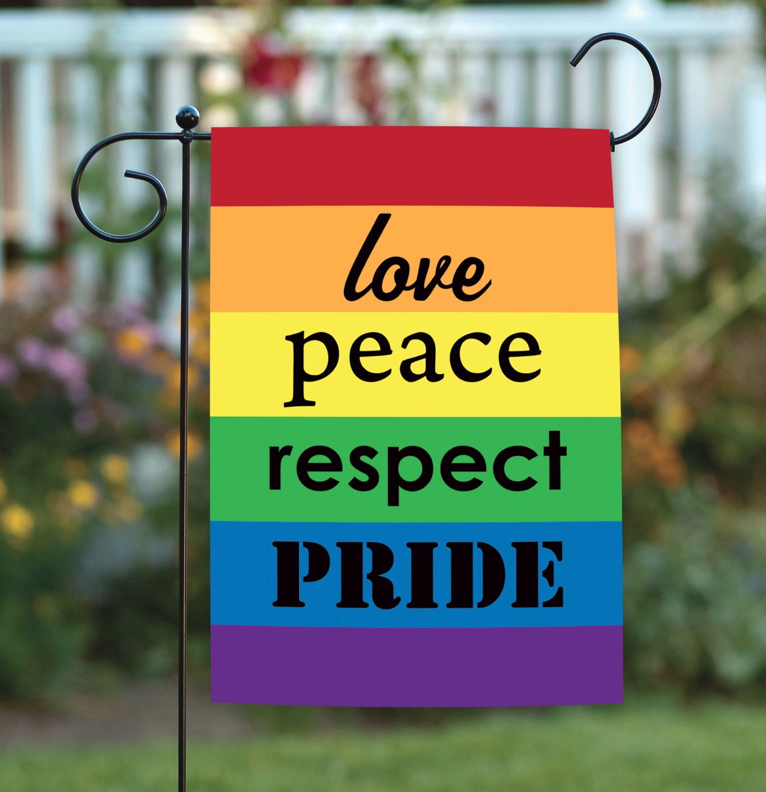 Pride 12x18 Love Peace Respect Gay Lesbian Double Sided Garden Flag ...