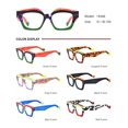 thumbnail image 4 of Las gafas de mujer con montura gruesa y montura de gafas con placa de ojo de gato con retazos multicolores se pueden equipar con montura de gafas antiluz azul para miopía, 4 of 6