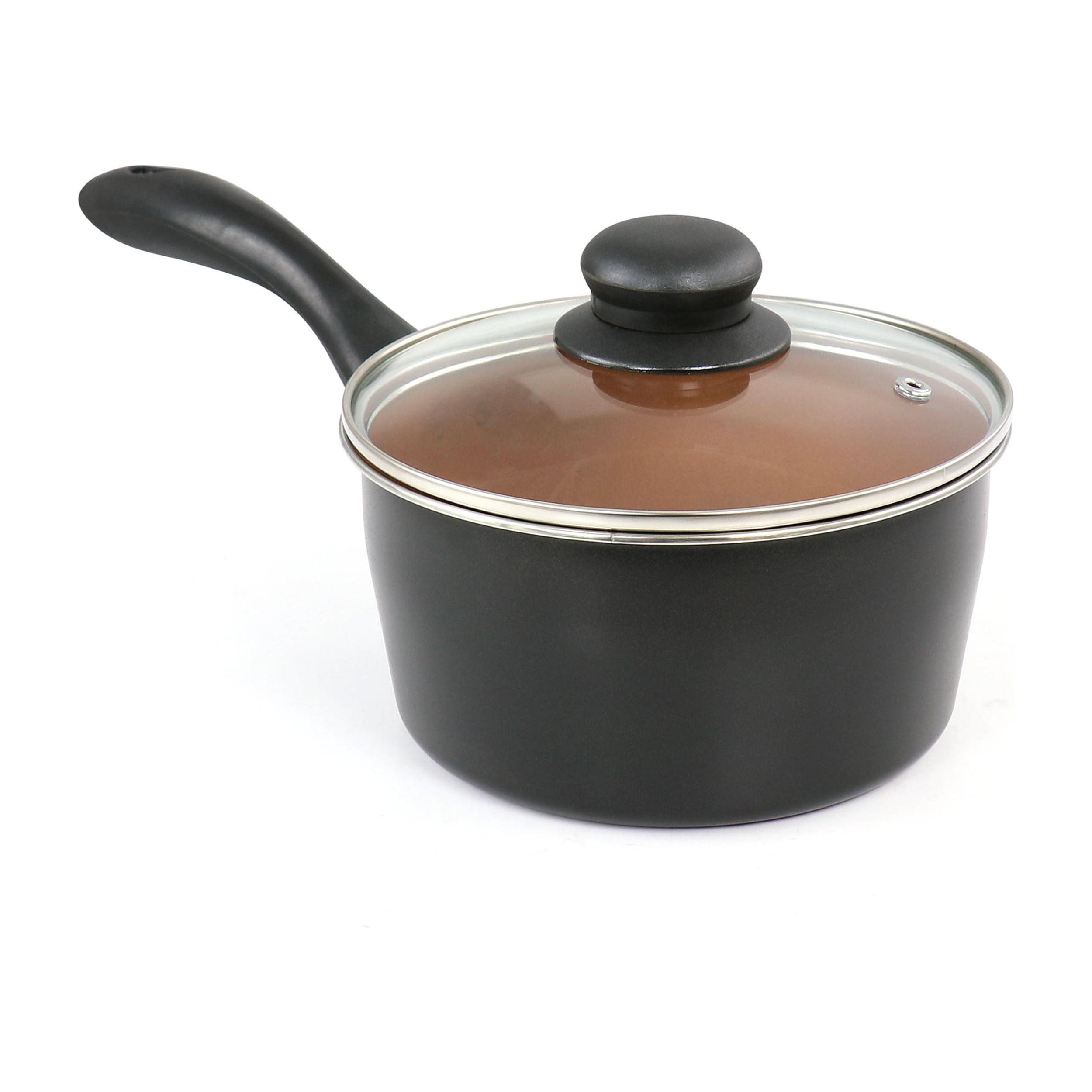 Gibson Home Armada 7 Piece Carbon Steel Nonstick Cookware Set in Black and Copper