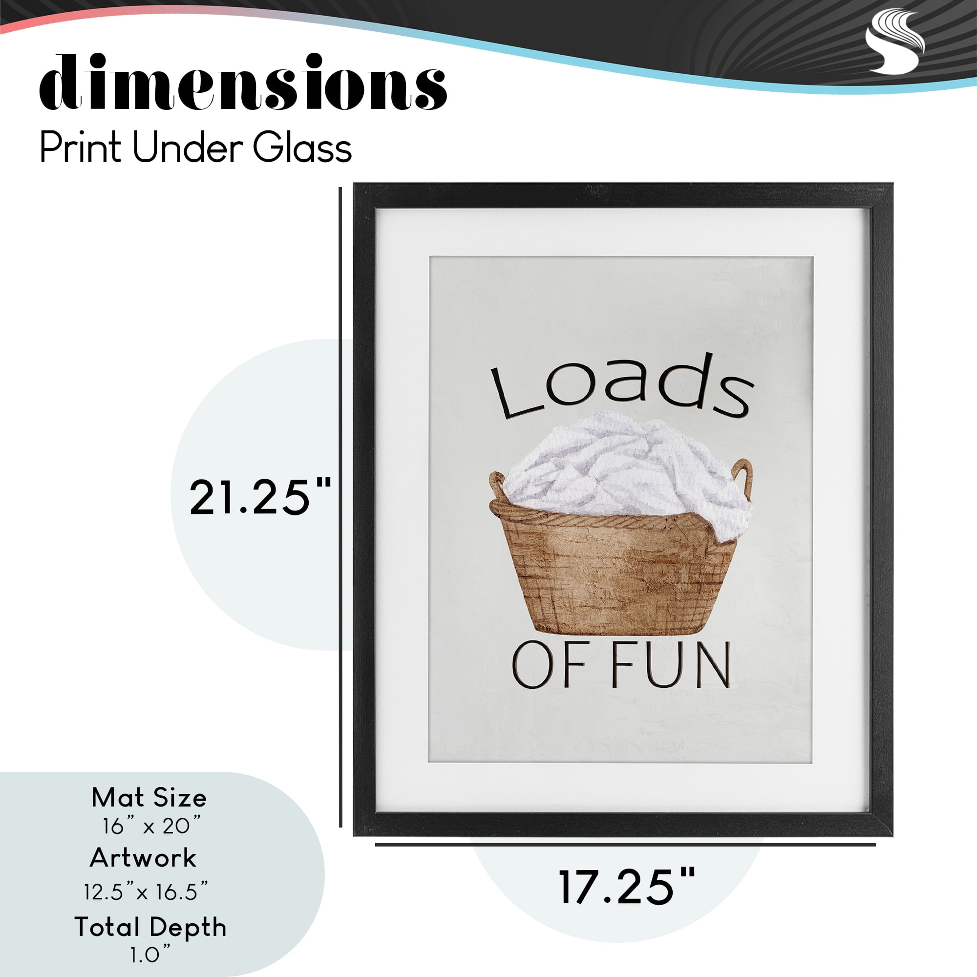 Loads Of Fun Laundry Basket Black Framed Print Under Glass, design by Kim Allen