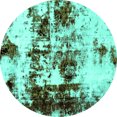 thumbnail image 1 of Ahgly Company Indoor Round Abstract Turquoise Blue Modern Area Rugs, 6' Round, 1 of 4