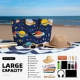 thumbnail image 5 of Wukai Planets and Stars Print Zipper Bag,large Beach Tote Bag,Waterproof Sandproof Bag,Grocery and Picnic Tote Travel Bag, 5 of 5