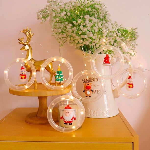 Luces Colgantes Navideñas LED Lámpara Decorativa de Cuerda Novedosa con USB para Ventanas Interiores Puerta de Pared Dormitorio Exterior Pasa - blanco Yinane Luz colgante de Navidad