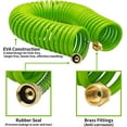 thumbnail image 3 of Recoil Garden Water Hose 50 ft, EVA Curly Water Hose with Brass Connectors, Garden Hose Coil,Includes 7-Pattern Function Sprayer,Retractable,Corrosion Resistant Garden Coil Hose.Green, 3 of 14