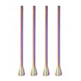 thumbnail image 1 of 4pcs Stainless Steel Straws Creative Stirrer Reusable Drinking Straw for Frozen Drinks Cocktail (Colorful), 1 of 5