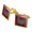 Gold, variant on Llampire Llama Vampire Funny Square Cufflink Set - Silver or Gold
