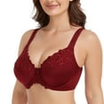 thumbnail image 4 of Women's Sexy Lace Embroidered Bras Full Coverage Unlined Underwire Plus Size Bra 38B, 4 of 9