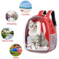 thumbnail image 5 of Pet Backpack Pet Portable Backpack Pet Travel Backpack Transparent Breathable Space Capsule, Red, 5 of 5