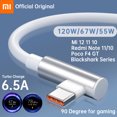 thumbnail image 2 of Xiaomi-Cable de carga rápida Original, Usb C cargador Turbo, 120w, 6,5a, codo de 90 grados, Redmi Note 10, Mi 11, 12, Poco Blackshark 5, 2 of 5