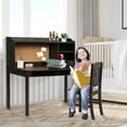 thumbnail image 2 of Costway Kids Desk & Chair Set Study Writing Desk w/ Hutch & Bookshelves Brown, 2 of 12
