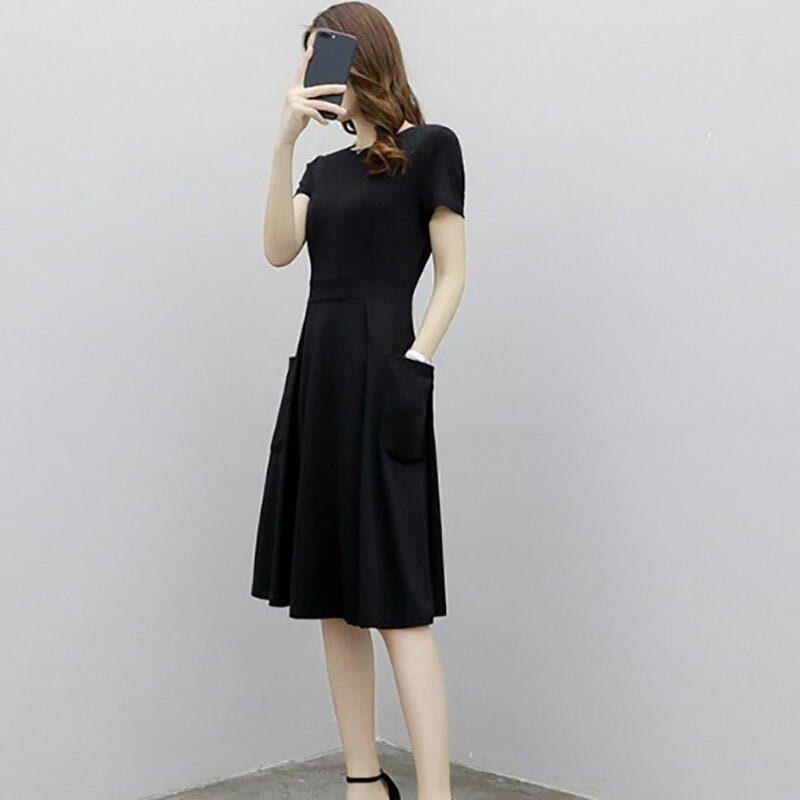 ladies black work dress