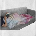 thumbnail image 6 of Modern Soft Flannel Fleece Throw Blanket, Charming Blossoms Flowers Buds Rays Waves Rainbow Ombre Art Print, Cozy Plush for Indoor and Outdoor Use, 60" x 80", Fuchsia White, by Ambesonne, 6 of 6