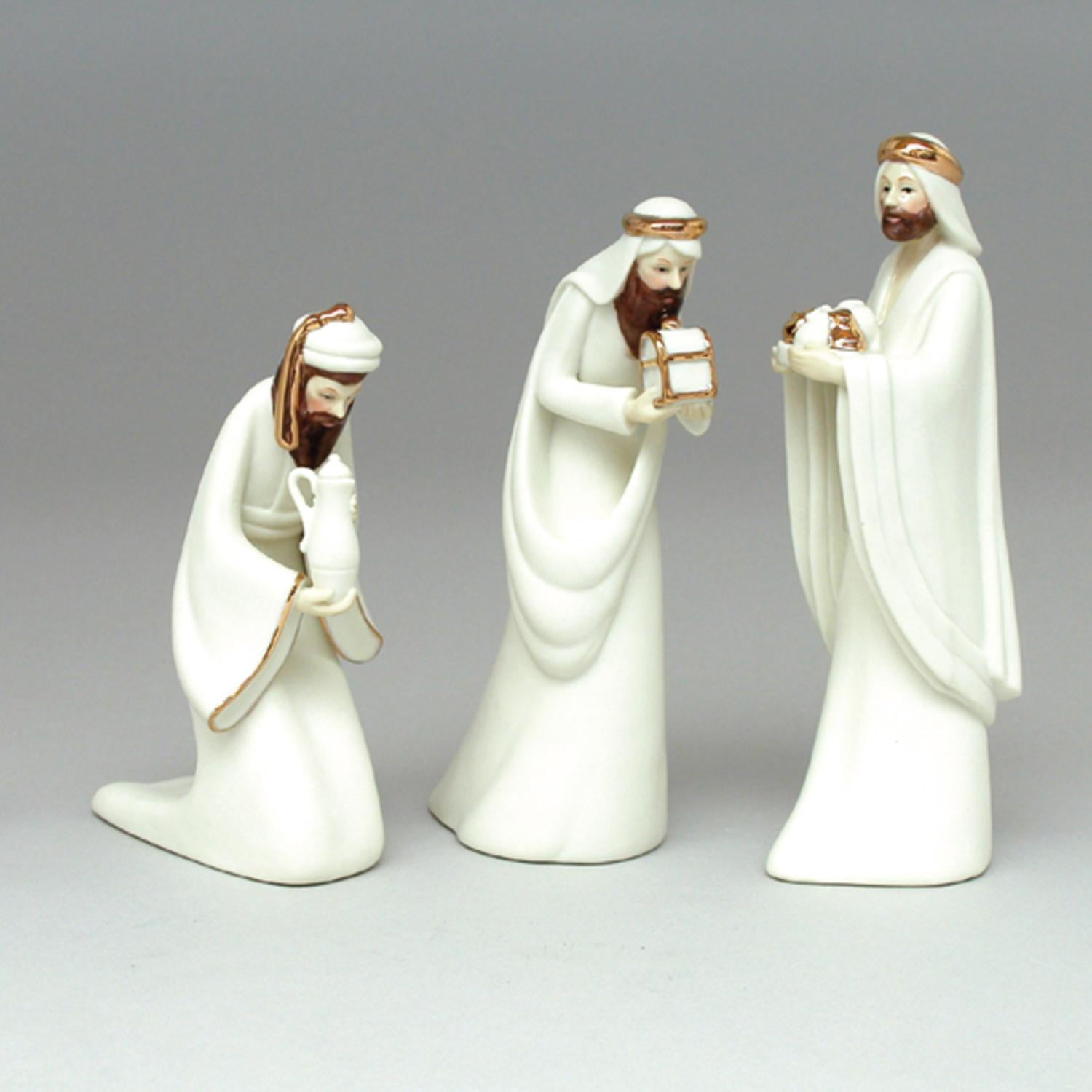 Set of 3 Inspirational Porcelain Religious 3 Kings Christmas Nativity