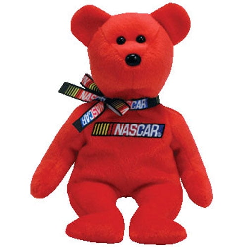 TY Beanie Baby RACER the Nascar Bear ( Red Version ) (8.5 inch