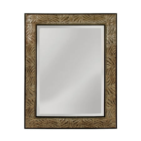 Mirror Master Tameron Mirror In Silver And Matte Gold Ebony Finish (Best Lighting Over Bathroom Mirror)