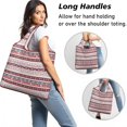 thumbnail image 2 of 5 Pack Foldable Shopping Bag,Red Christmas Folk Pattern Reusable Grocery Bags with Pockets,Large Reusable Tote Bags with Handles Waterproof & Lightweight, 2 of 6