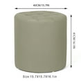 thumbnail image 3 of Adeco  Round Ottoman Upholstered Tufted Faux Leather Footrest Grey Casual,Americana, 3 of 6