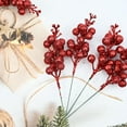 thumbnail image 6 of ZOELNIC 20PCS Christmas Glitter Berries Stems Artificial Christmas Picks for Christmas Tree Ornaments, Wreath, Crafts, Holiday and Home Decor, Red, 6 of 6