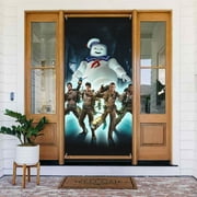 Film Ghostbusters Door Cover Decorated Banner Tapestry Home Decoration Holiday Party Supplies Door Banner Porch Sign Banner 72.8 x 35.4 Inch