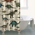 thumbnail image 4 of Beige Cartoon Dinosaurs Names Pattern Shower Curtain 36"x72" ,Bathroom Decorative Shower Curtains Set with 12 Hooks,Modern Waterproof Washable Shower Curtain, 4 of 6