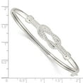 thumbnail image 5 of Sterling Silver Textured Love Knot Flexible White Bangle Bracelet, 5 of 5