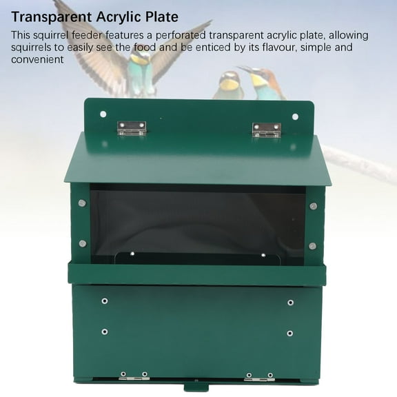 Metal Squirrel Feeder W/Clear View, Outdoor Garden Feeding Station, Easy Fill Design