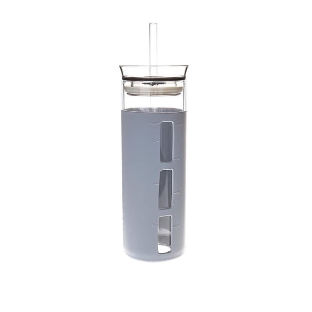 Yuarrent Jarra de vidrio para beber, vaso de botella de 500ml con tapa y taza de viaje con pajita, funda protectora de silicona Almacenamiento y organización del hogar Numero 3 Yuarrent HA028510-03