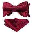 thumbnail image 2 of HISDERN Nœuds Papillon Rouges pour Hommes Floral Paisley Auto-Classique Formel Smoking Satin Soie Tissée Nœuds Papillons pour Mariage Fête Bal Boîte Cadeau, 2 of 4