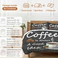 thumbnail image 6 of Coffee Beans Duvet Cover Set Twin Size, Coffee Cup Letterings Art Print 4 Piece Soft Microfiber Bedding Set with 1 Duvet Cover, 1 Flat Sheet, 2 Pillowcases, 6 of 9