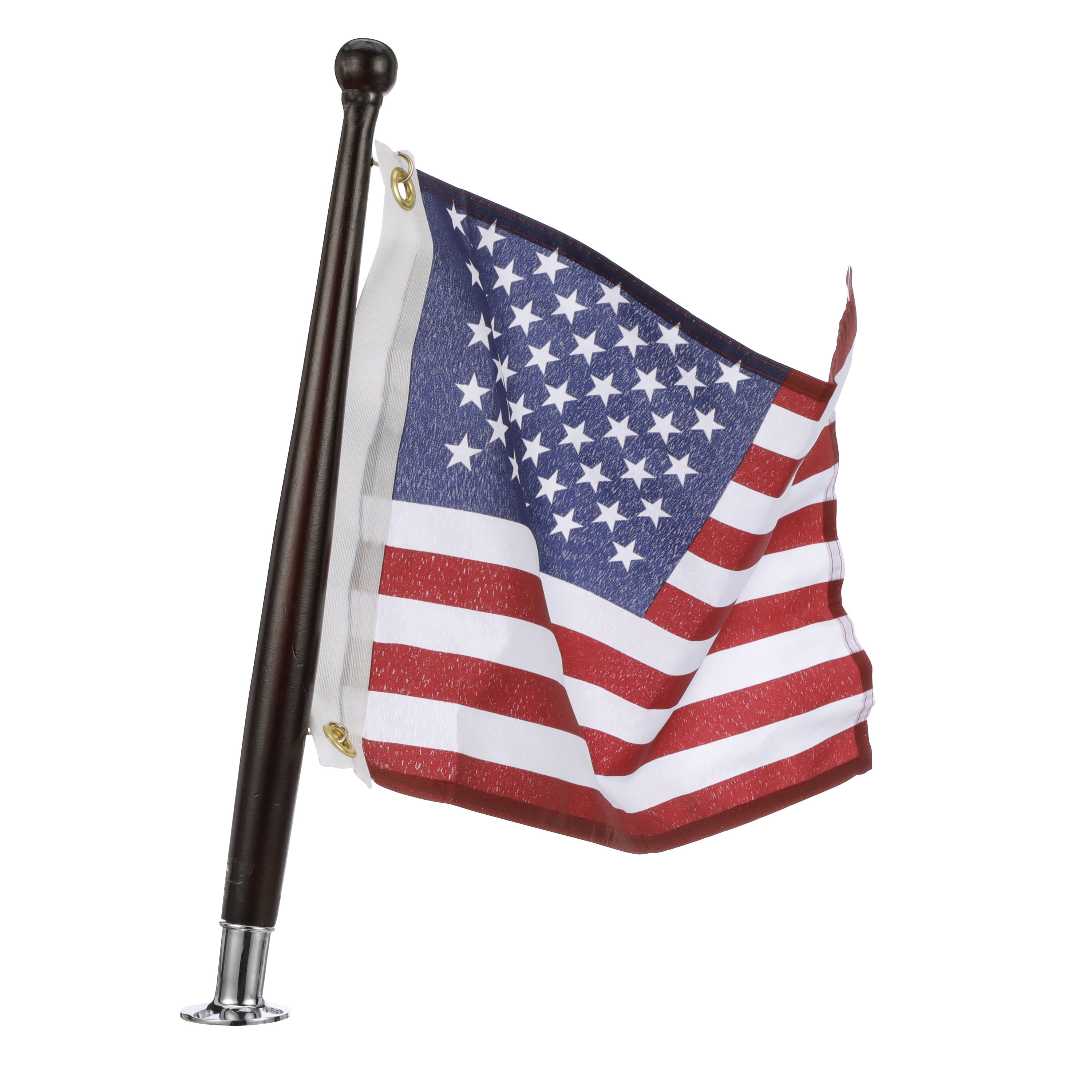 Ensign Nautical American Flag Fully with Sewn Stripes for Yacht Boat Universal Boat Flag Marine 12x18 with 4 Boat Flag Pole Kits