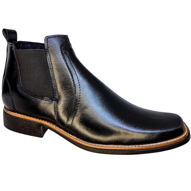 Botines Hombre Casuales en Piel Vacuno Botas de Cierre Lateral y Punta Cuadrada MD10 Enco Footwear Enco Footwear mod.20 Botín Chelsea Bota Casual Piel Vacuno