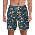 thumbnail image 2 of Picia Modern Excavator pattern Mens Swim Trunks with Compression Liner Stretch Beach Shorts Quick Dry with Zipper Pockets No-Chafing Board Shorts-Large, 2 of 9