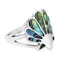 thumbnail image 2 of Majestic Ocean's Seashell Motif Abalone Shell Inlay Sterling Silver Ring-7, 2 of 5