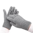 thumbnail image 2 of Winter Mens Warm and Thick Cold Proof Solid Color Screen Gloves, 2 of 4