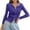 A-Purple6, variant on Women's Ribbed Knit Zip-Up Collared Jacket - Long Sleeve Slim-Fit Casual Crop Cardigan Top