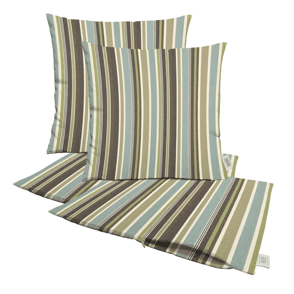 RSH Decor: Sunbrella Pillow Covers Set of 4 | 20" x 20" Square Covers | Weather-Resistant Sunbrella Fabric | Brannon Whisper