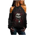 thumbnail image 2 of Puntoco Blusa de manga larga con cuello redondo y estampado de Halloween para mujer a la moda de verano Puntoco Puntoco-1189, 2 of 8