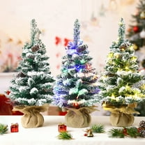 Christmas Tree Decoration 17.1inch Mini Artificial Christmas Tree Snow Flocked Tabletop Christmas Tree For Christmas Home Party Desktop Holiday Indoor Window Walkway Decoration