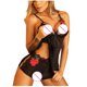thumbnail image 4 of Mujeres Sexy Deep V Encaje Bordado Sexy Pijama Suspender Shorts Set Lencería Sexy Fridja fhjkhfk456365, 4 of 6