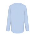 thumbnail image 5 of Mohiass Womens V Neck Polo Shirts Business Casual Long Sleeve Blouse Collared Work Top Slim Fitted 2024 Fall Basic Shirt Light Blue M, 5 of 7