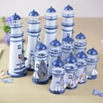 thumbnail image 4 of Mediterranean Style Iron Lighthouse Figurine Nostalgic Ocean Anchor Ornaments for Home, 4 of 7